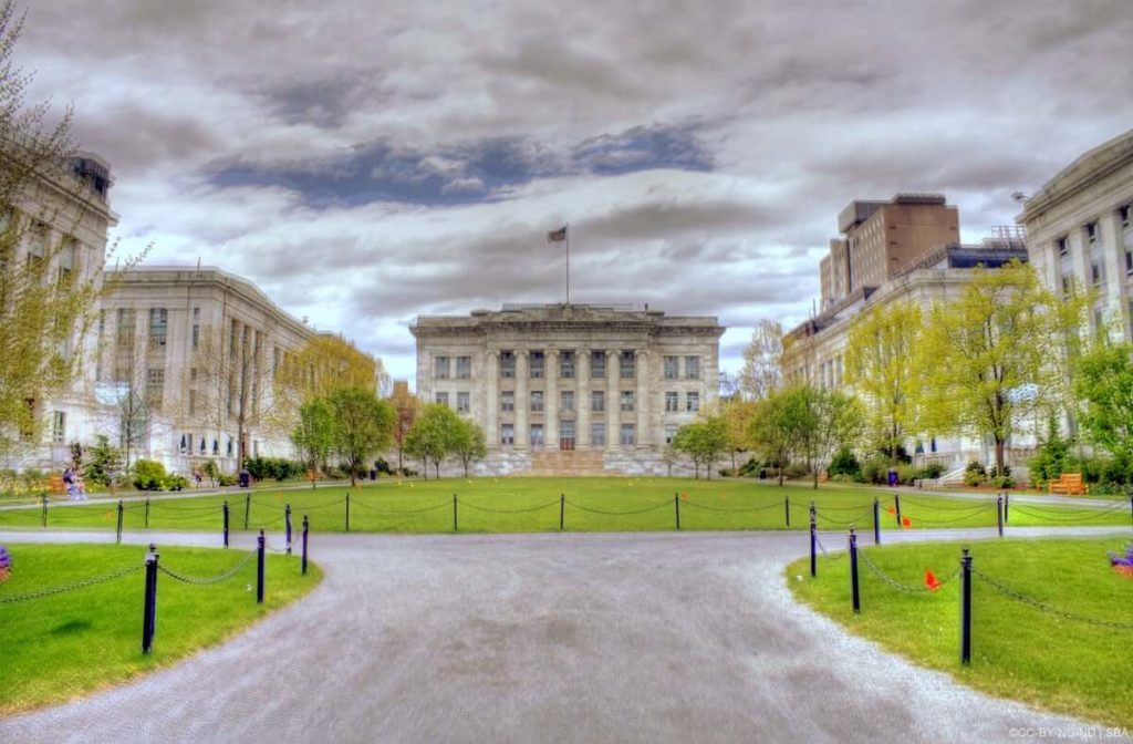 The campus of a medical school in Massachusetts